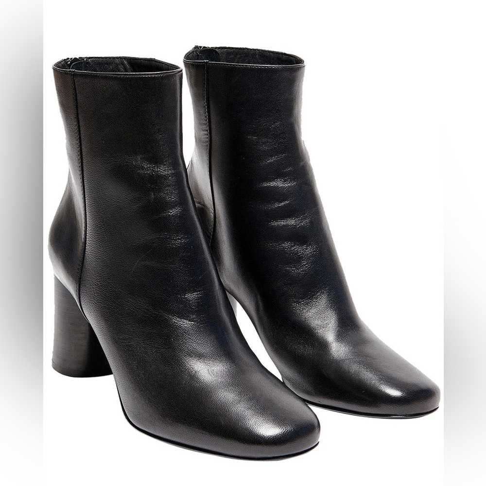 Sandro Sacha Leather Heeled Boot (Black)